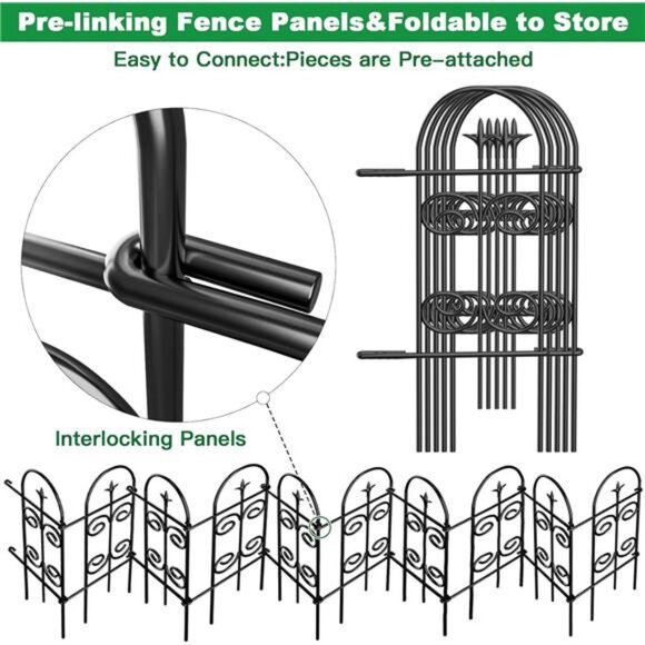 8 Panels 32in(H)×10ft(L) Decorative Garden Fences and Borders for Dogs Panels - Picture 2 of 7
